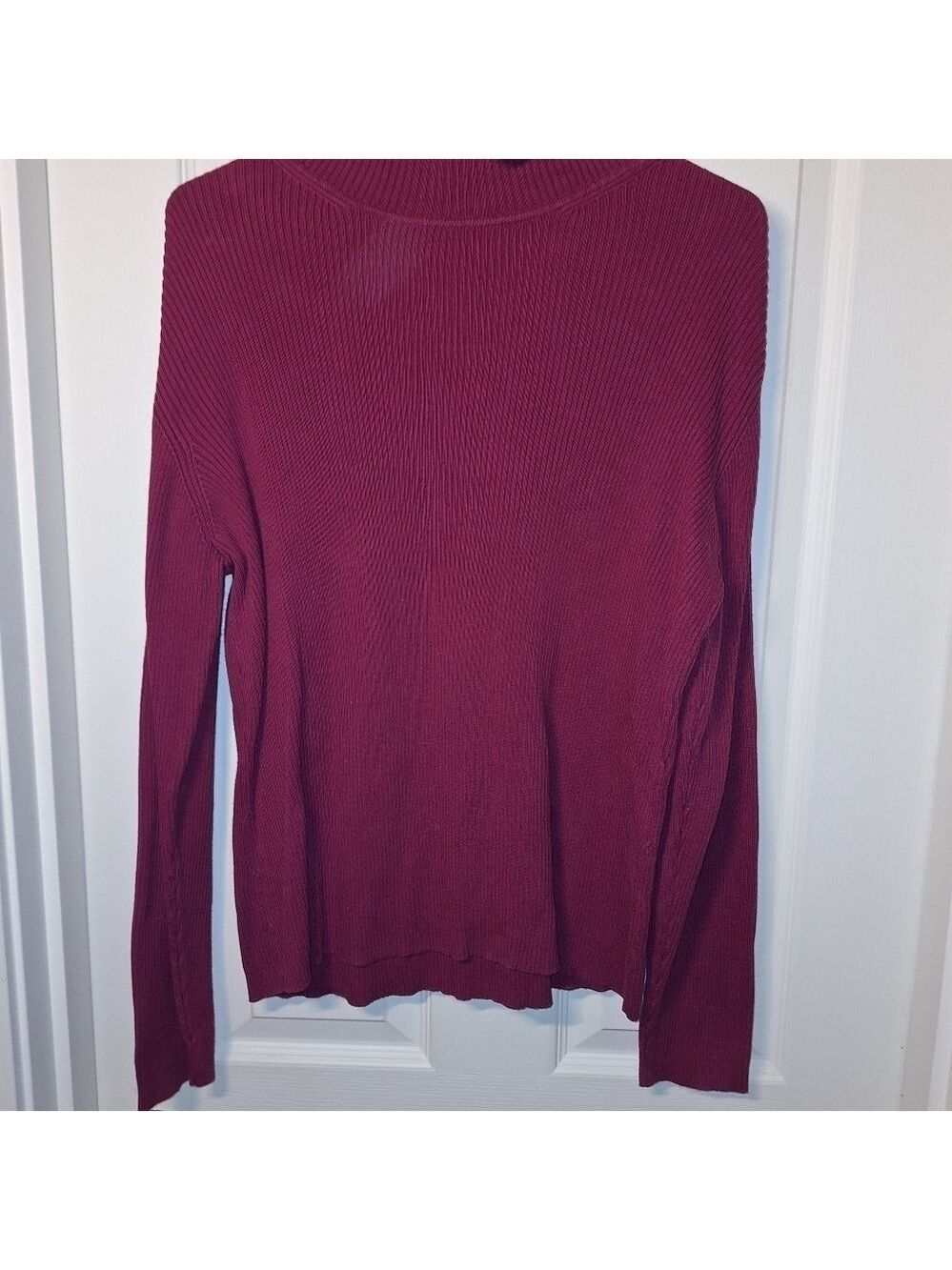 High Sierra Ribbed Turtleneck Sweater Large Fuchsia